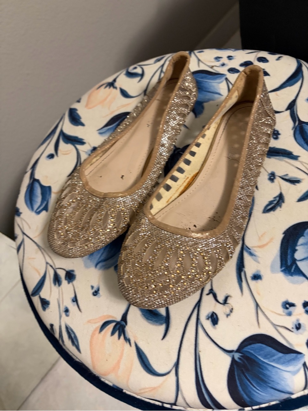 Payless Gold Glitter Ballet Flats